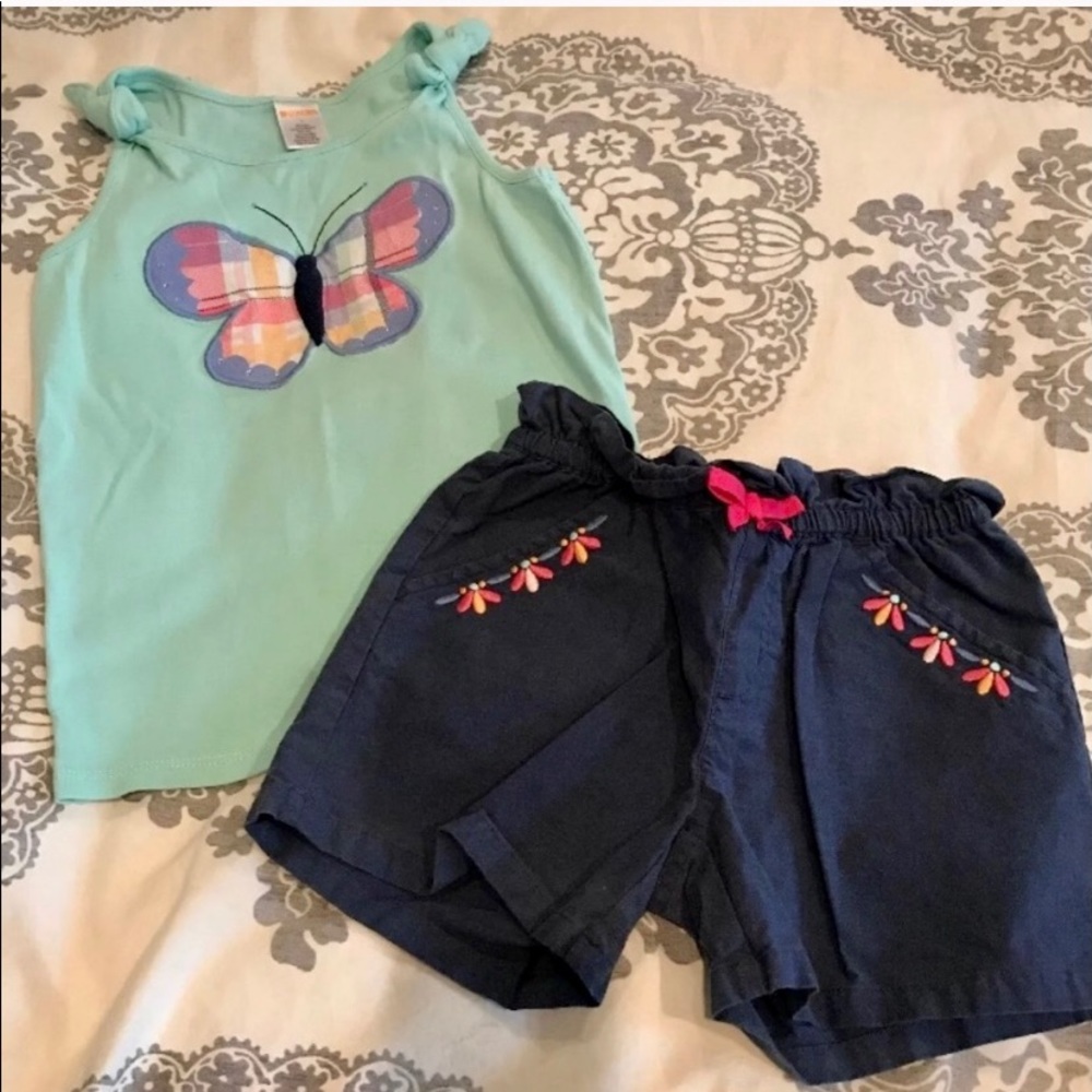 Gymboree girls butterfly shorts set! Euc